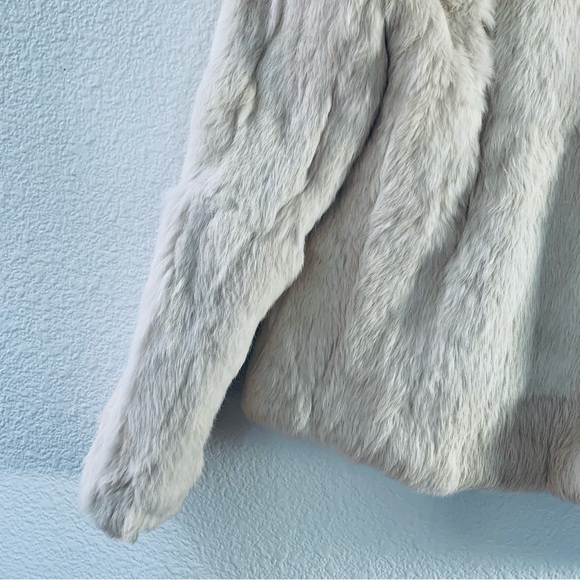 NIKI MEDIUM 28 IN WHITE RABBIT FUR GOLD HARDWARE